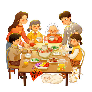 一家人吃飯