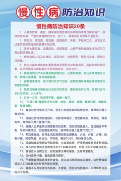 慢性病防治知識20條