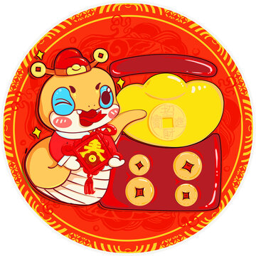 2025蛇年財(cái)神福字中國結(jié)