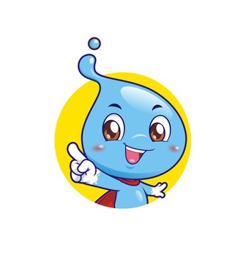 卡通可愛水滴精靈講解頭像矢量圖