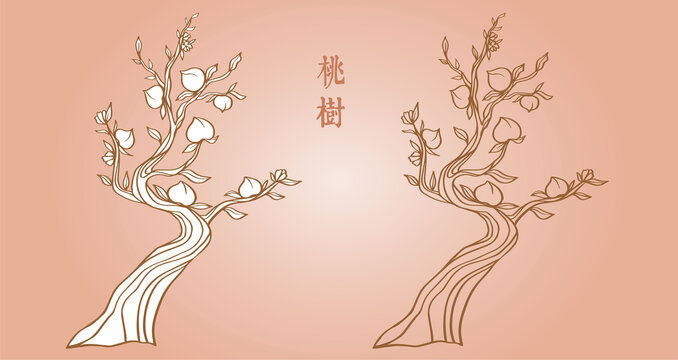 桃樹插畫