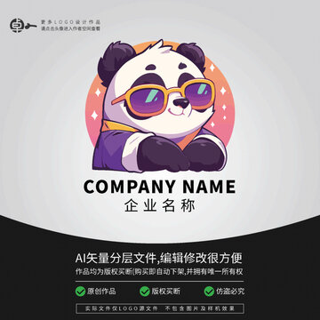 卡通動物街舞潮牌LOGO熊貓