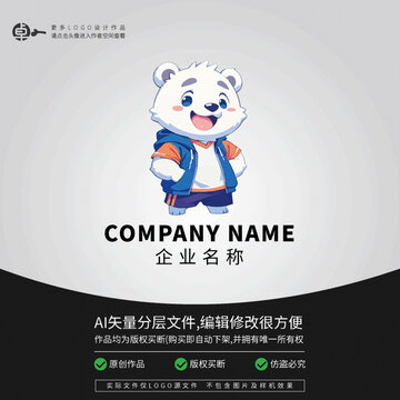 小熊潮牌LOGO卡通動物街舞
