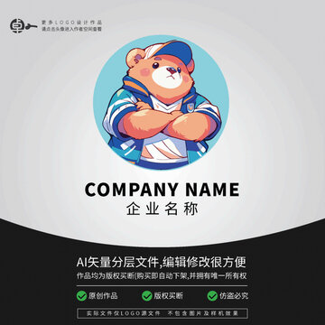 小熊卡通動物L(fēng)OGO街舞潮牌