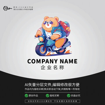 摩托車(chē)LOGO小熊卡通動(dòng)物