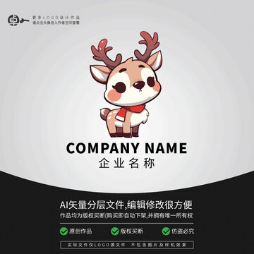 卡通可愛LOGO小鹿寵物店