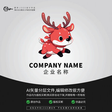 小鹿寵物店LOGO卡通可愛