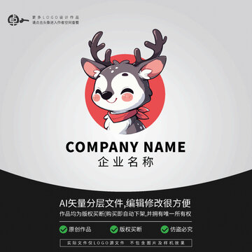 LOGO小鹿卡通可愛寵物店