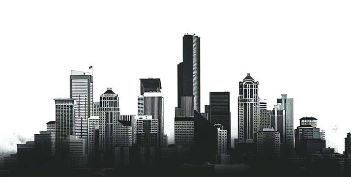 城市天際線高樓建筑素材