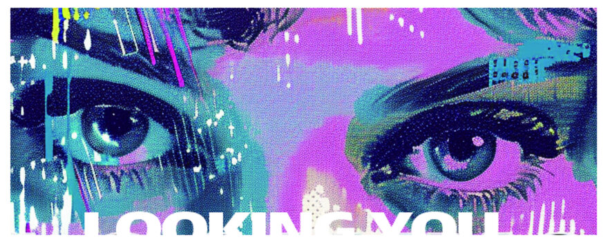 復(fù)古插畫漫畫眼睛性感科技素材