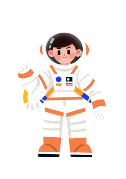 宇航員扁平插畫