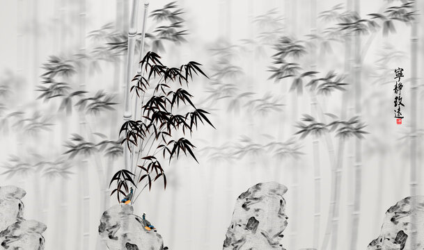 竹影斑駁