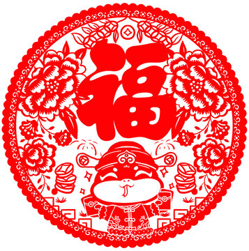蛇年福字窗花