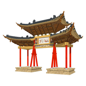 特色牌樓透視效果