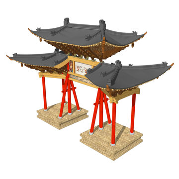 特色牌樓鳥瞰效果