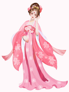 國風手繪美女插畫