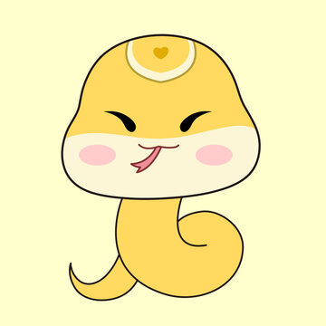 卡通小黃蛇生肖蛇插畫(huà)