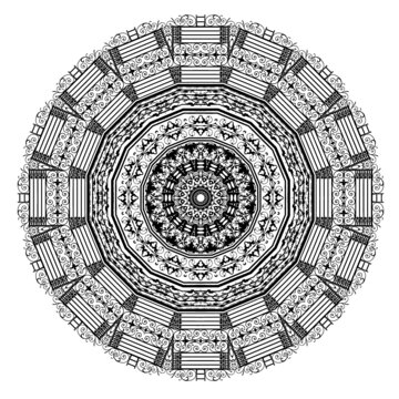 圓形傳統(tǒng)古典花紋圖案