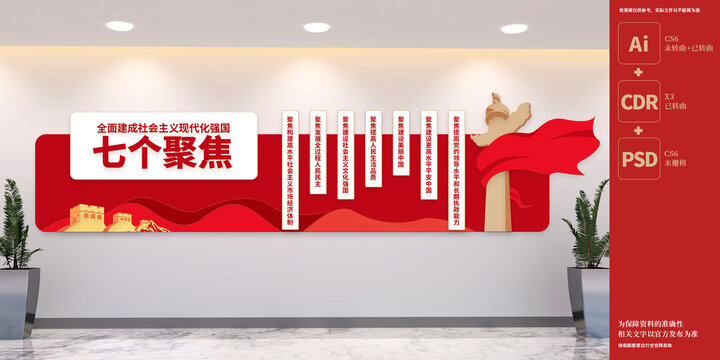 七個聚焦黨建展板文化墻