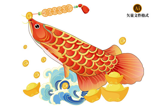 發(fā)財(cái)魚新年元素素材