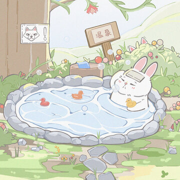 小兔子泡溫泉