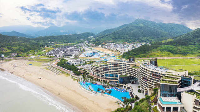 航拍寧波東海半邊山景區