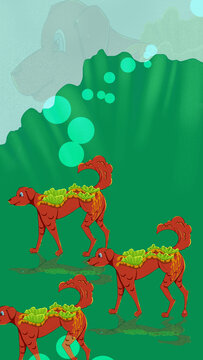 治愈系插畫(huà)小狗
