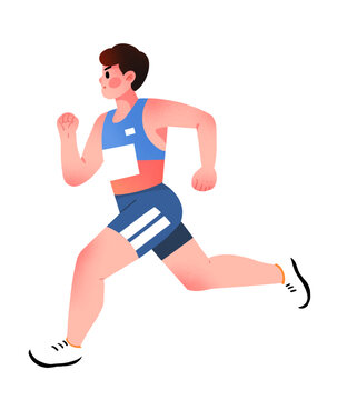 跑步田徑運動員插畫