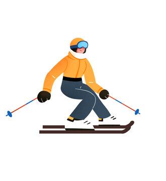 滑雪運動員人物插畫