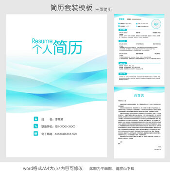 簡(jiǎn)約銷售求職簡(jiǎn)歷套裝模板