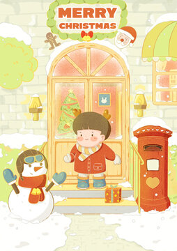 卡通圣誕節(jié)雪人