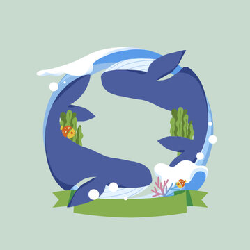 鯨魚(yú)圖案插畫(huà)