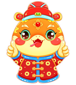 國(guó)潮新年春節(jié)豎大拇指的生肖蛇