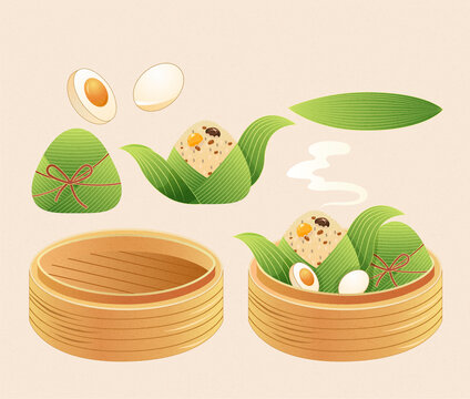 端午節(jié)元素插畫
