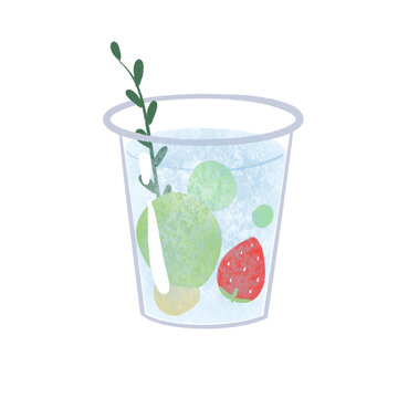 一杯青梅草莓飲料