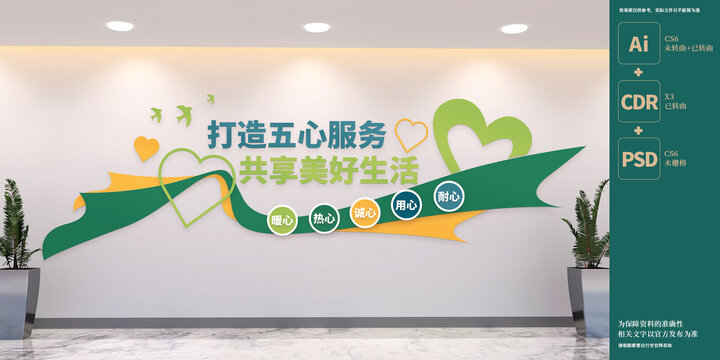 五心服務(wù)文化墻