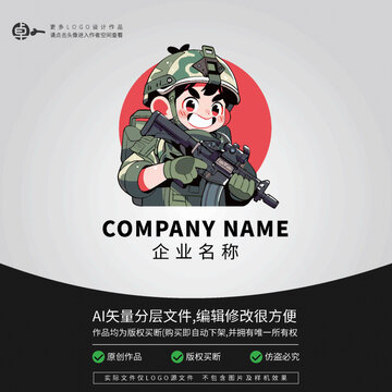 卡通可愛(ài)LOGO軍訓(xùn)教官形象
