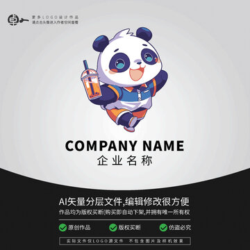 熊貓LOGO卡通潮玩奶茶形象