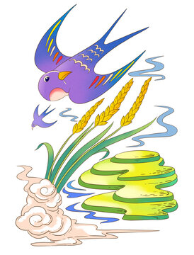 水稻插畫