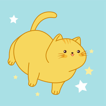 可愛黃色小貓矢量插畫