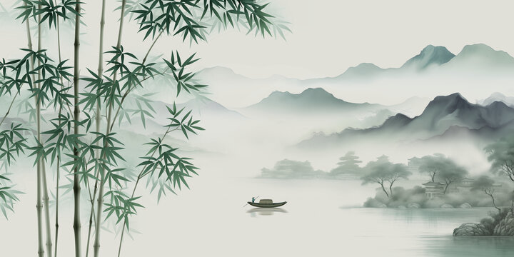 新中式竹子畫