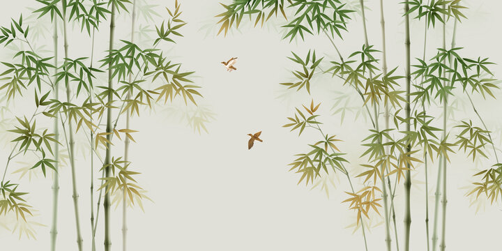 新中式竹子畫