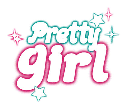 手繪字母漂亮女孩素材
