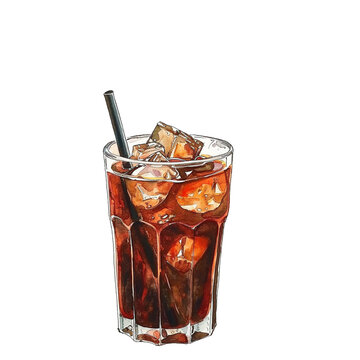 手繪插畫冷飲可樂飲品素材