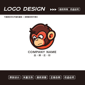 卡通猴子logo標(biāo)志