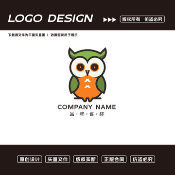 卡通貓頭鷹logo標志