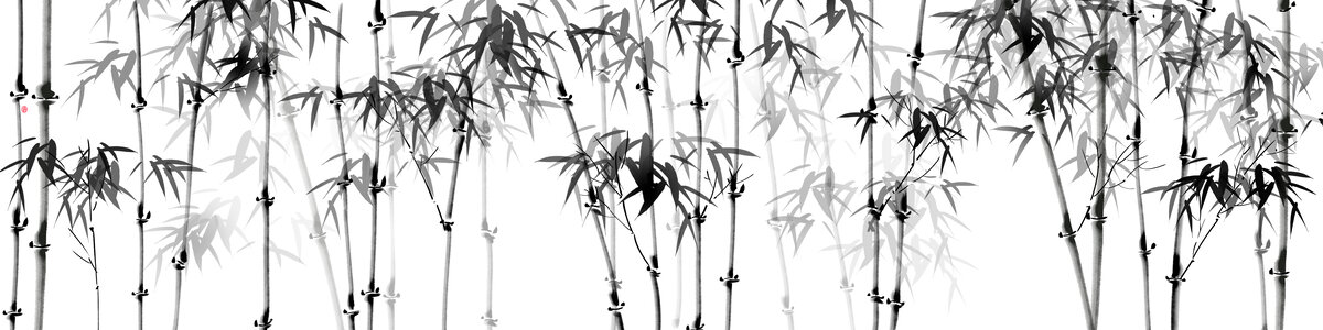 巨幅水墨竹子圖