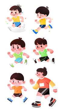 可愛跑步運動員插畫
