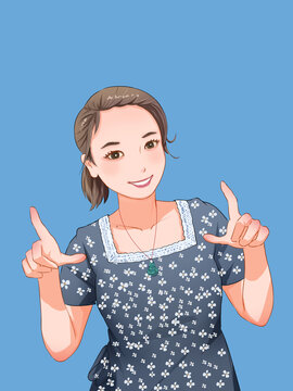 穿裙子的可愛(ài)少女插畫(huà)