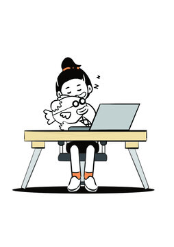 上班摸魚卡通辦公人物